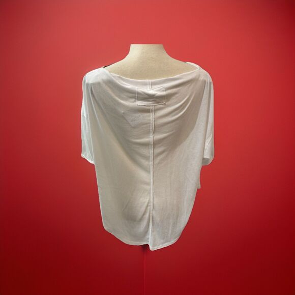 Free People We The Free Just Chillin Draped Neck Tee White Size Medium NEW NWT - Picture 7 of 11